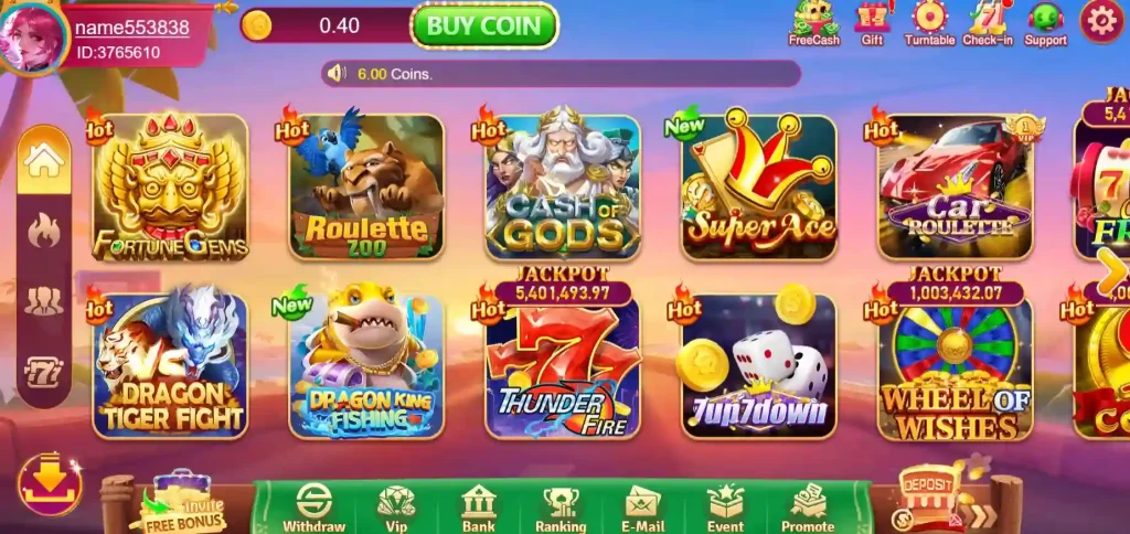 PK67 Game Main Screen