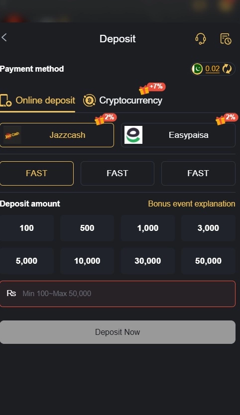 PKR777  withdraw and Deposit