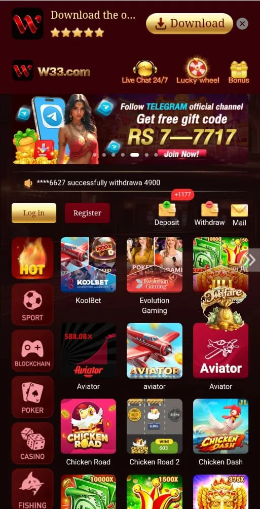 W33 Game Official Download Play & Earn Real Money Pakistan
