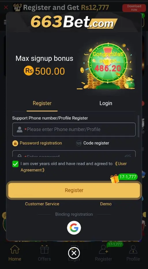 663Bet Game Login Process