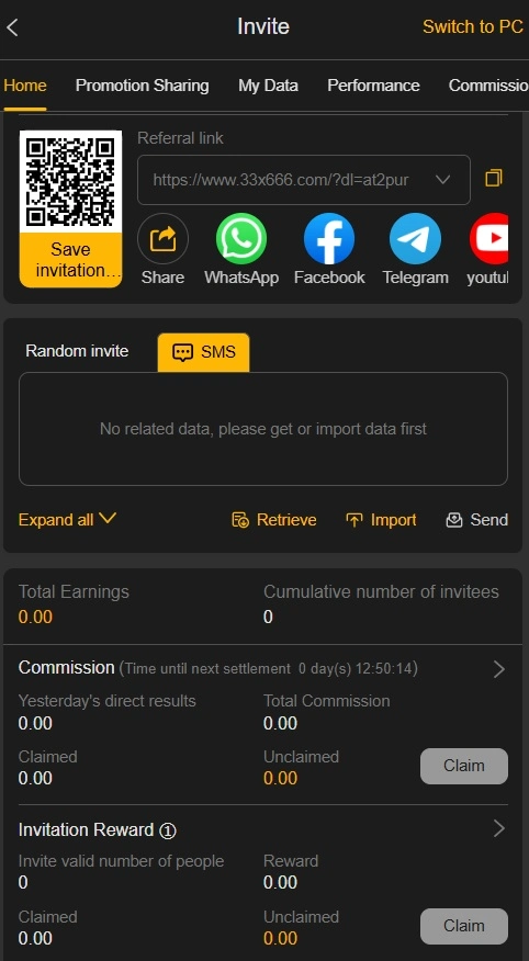 X666 Game Bonus and Referral System